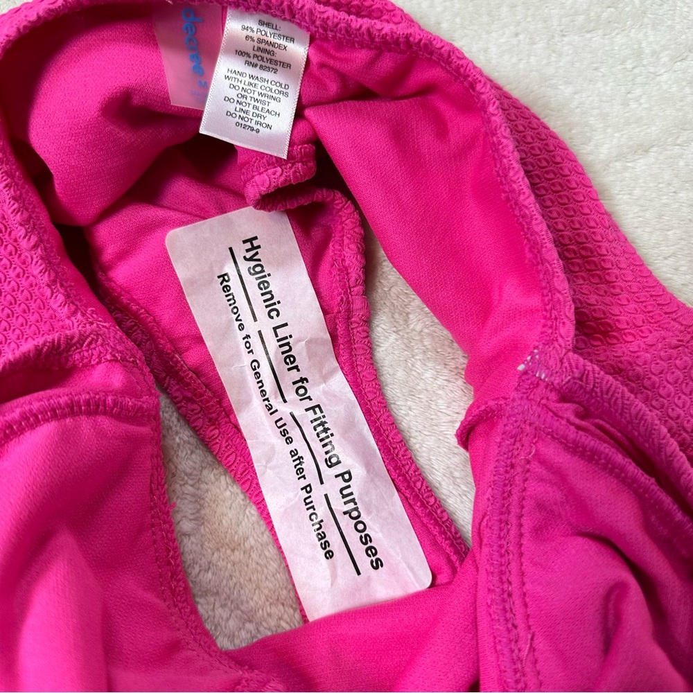 Decree Pink Tropical Getaway Vacation Cut Out Super Cheeky One Piece Swimsuit - Picture 8 of 9